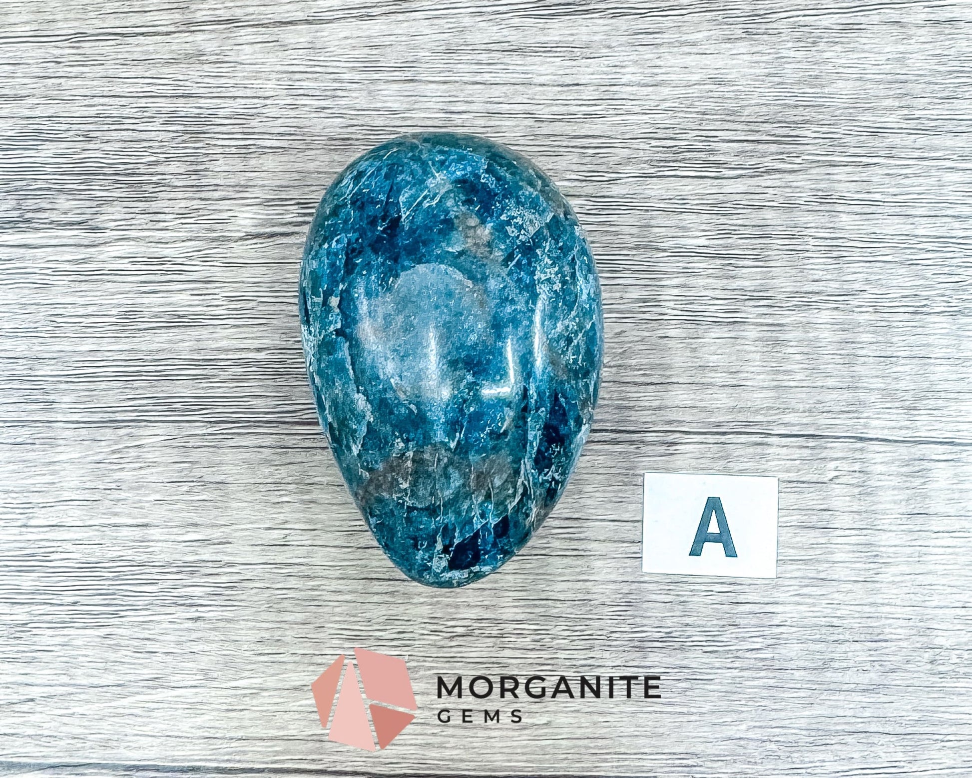 Blue Apatite Palm Stone – Crystal for Inspiration, Clarity, and Manifestation-Morganite Gems