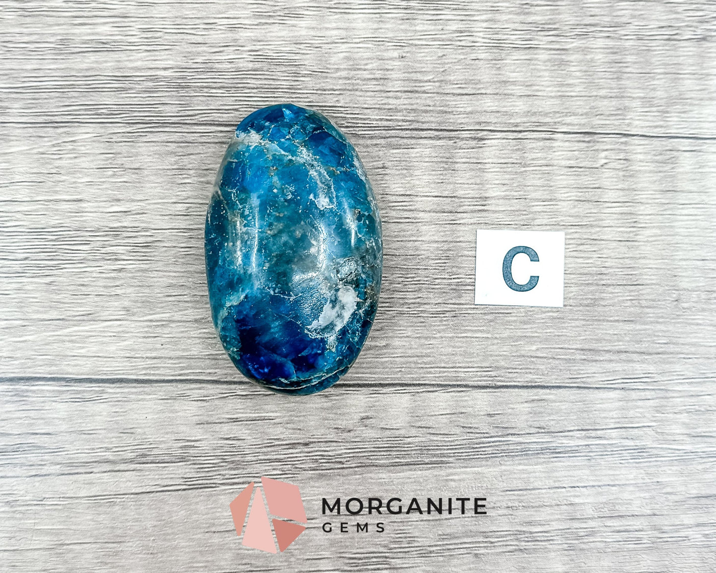 Blue Apatite Palm Stone – Crystal for Inspiration, Clarity, and Manifestation-Morganite Gems