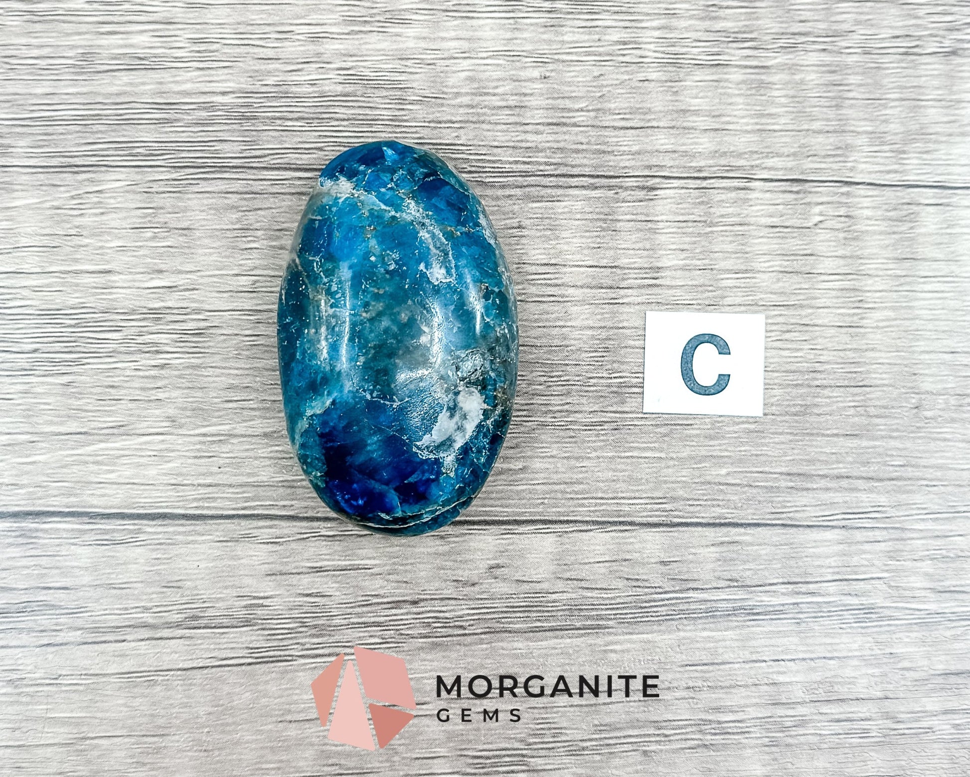 Blue Apatite Palm Stone – Crystal for Inspiration, Clarity, and Manifestation-Morganite Gems