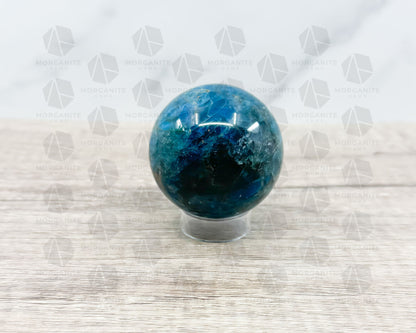 Blue Apatite Sphere – 2.25-Inch, 300g Crystal Ball for Clarity and Focus-Morganite Gems