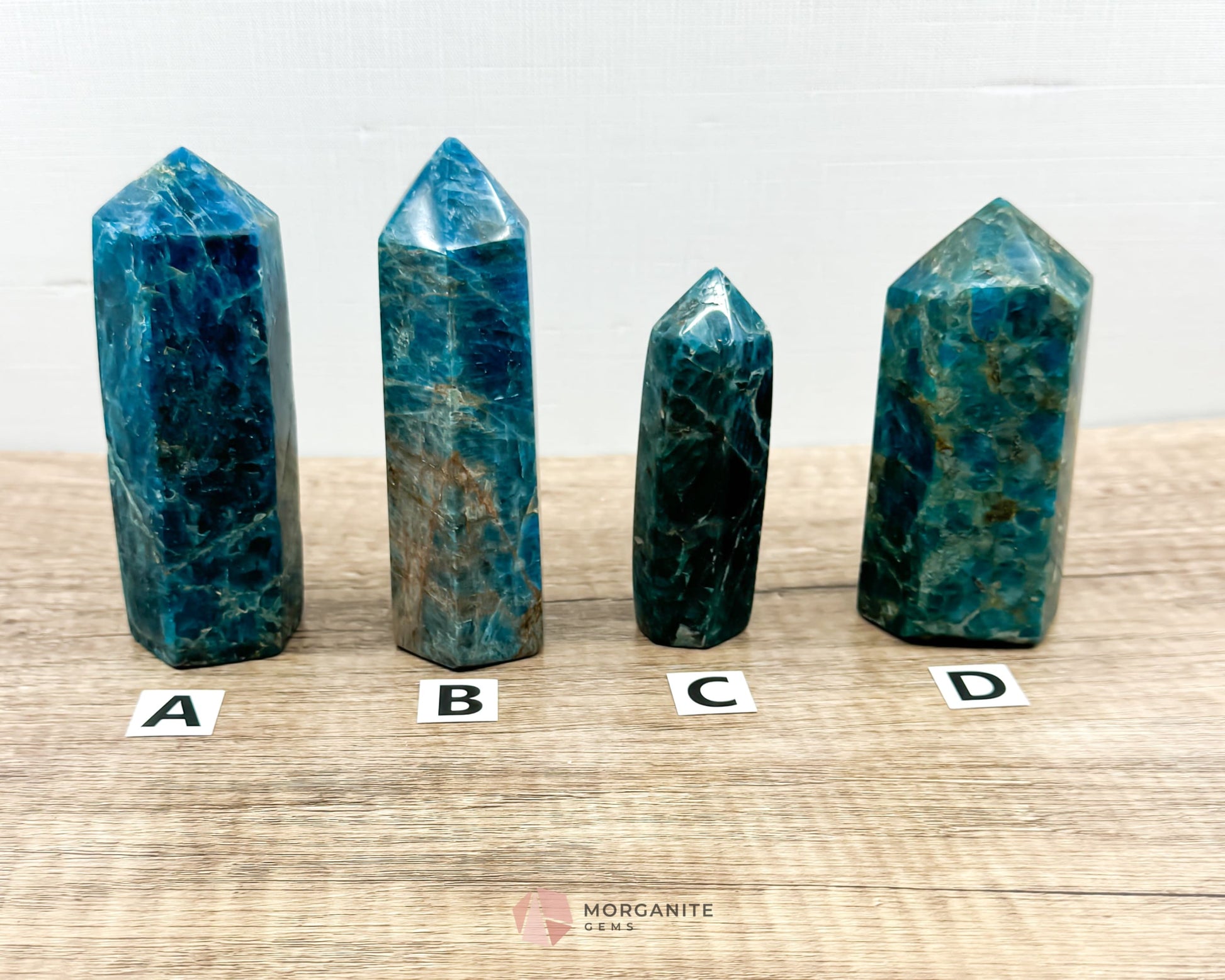 Blue Apatite Tower Obelisk-Morganite Gems