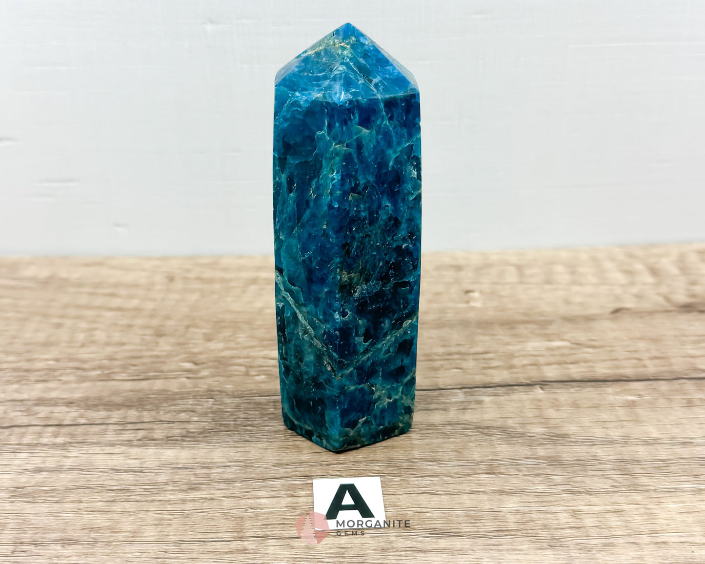 Blue Apatite Tower Obelisk-Morganite Gems