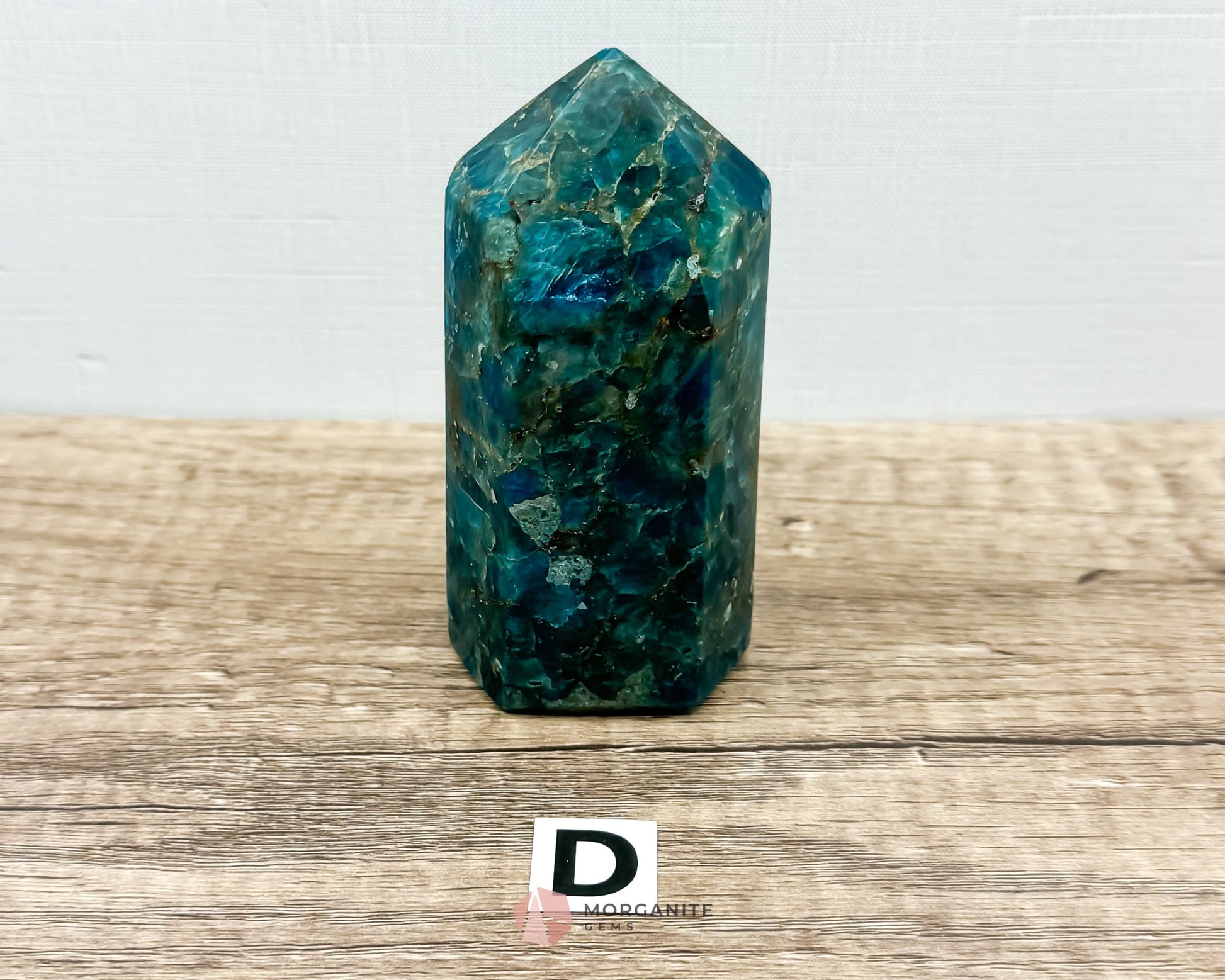 Blue Apatite Tower Obelisk-Morganite Gems