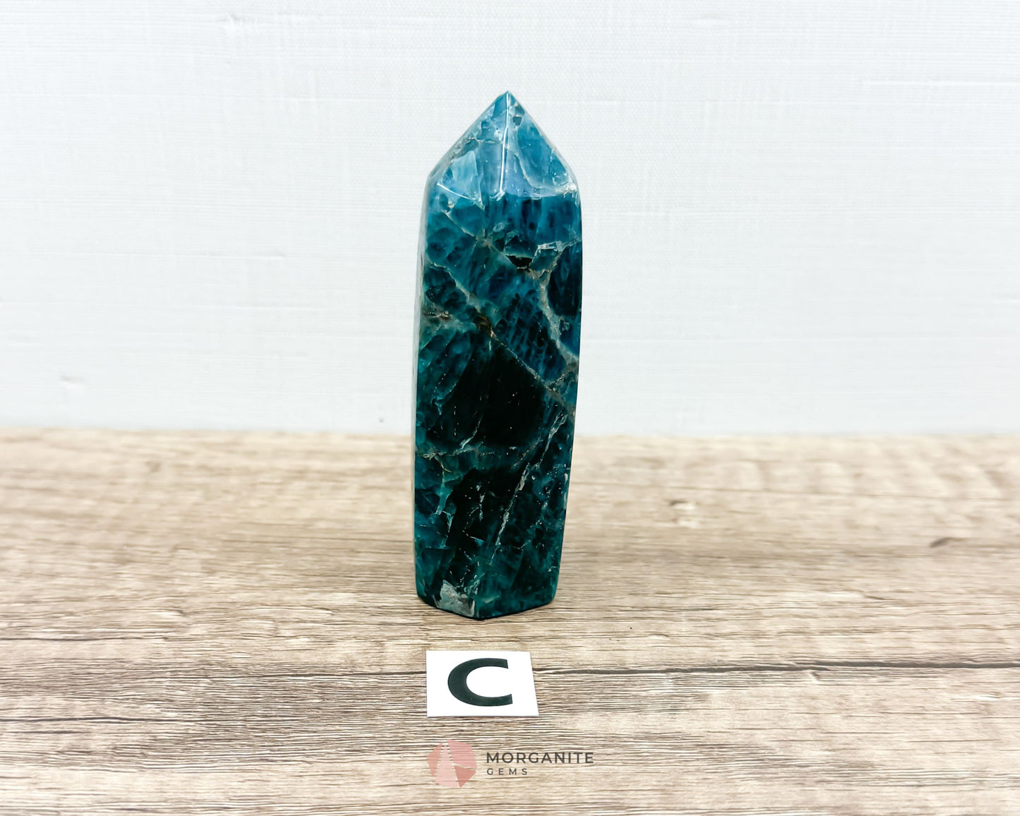 Blue Apatite Tower Obelisk-Morganite Gems