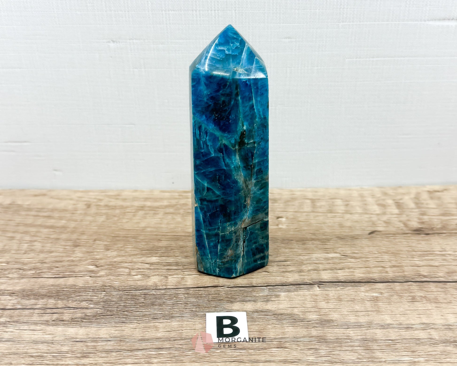 Blue Apatite Tower Obelisk-Morganite Gems