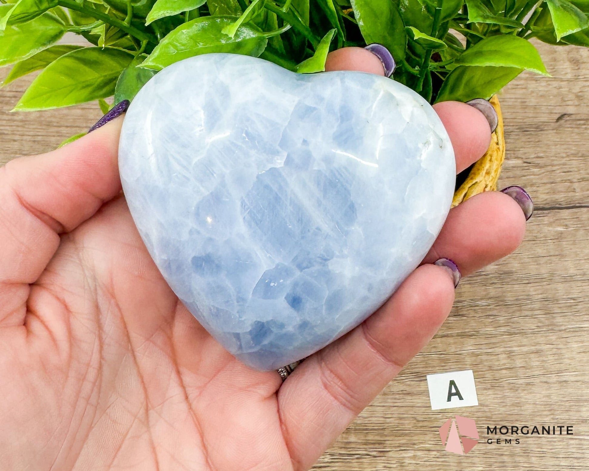 Blue Calcite Heart – Soothing Energy for Peace & Healing-Morganite Gems