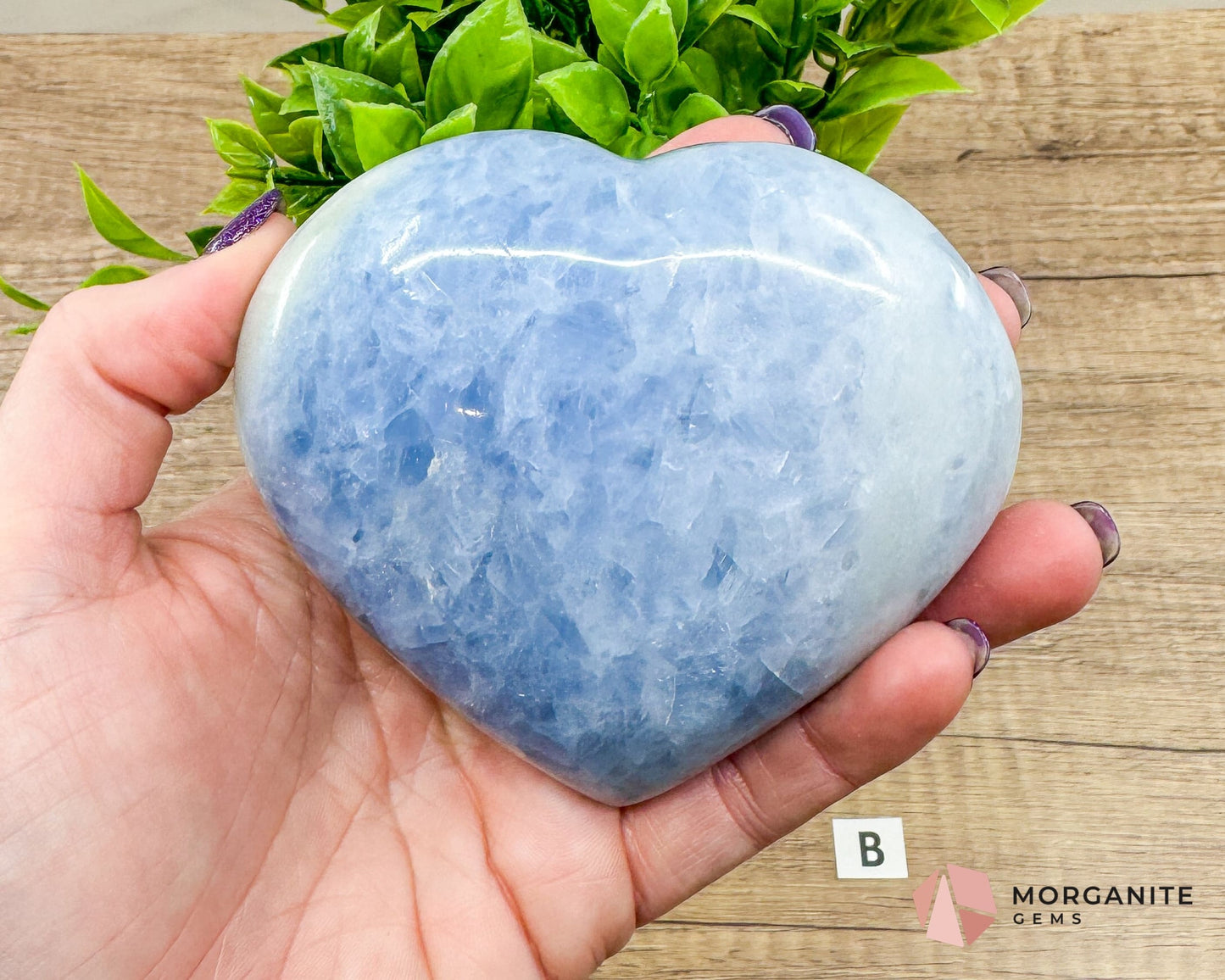 Blue Calcite Heart – Soothing Energy for Peace & Healing-Morganite Gems