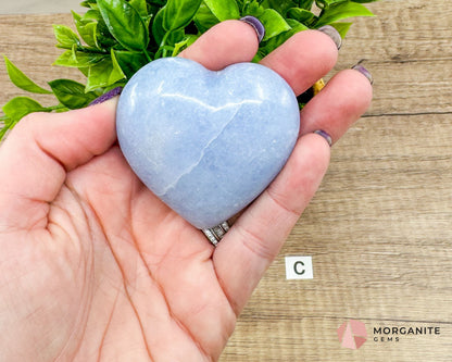 Blue Calcite Heart – Soothing Energy for Peace & Healing-Morganite Gems