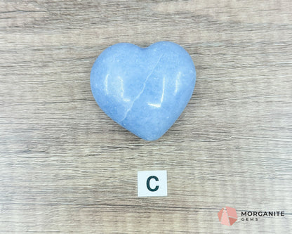 Blue Calcite Heart – Soothing Energy for Peace & Healing-Morganite Gems