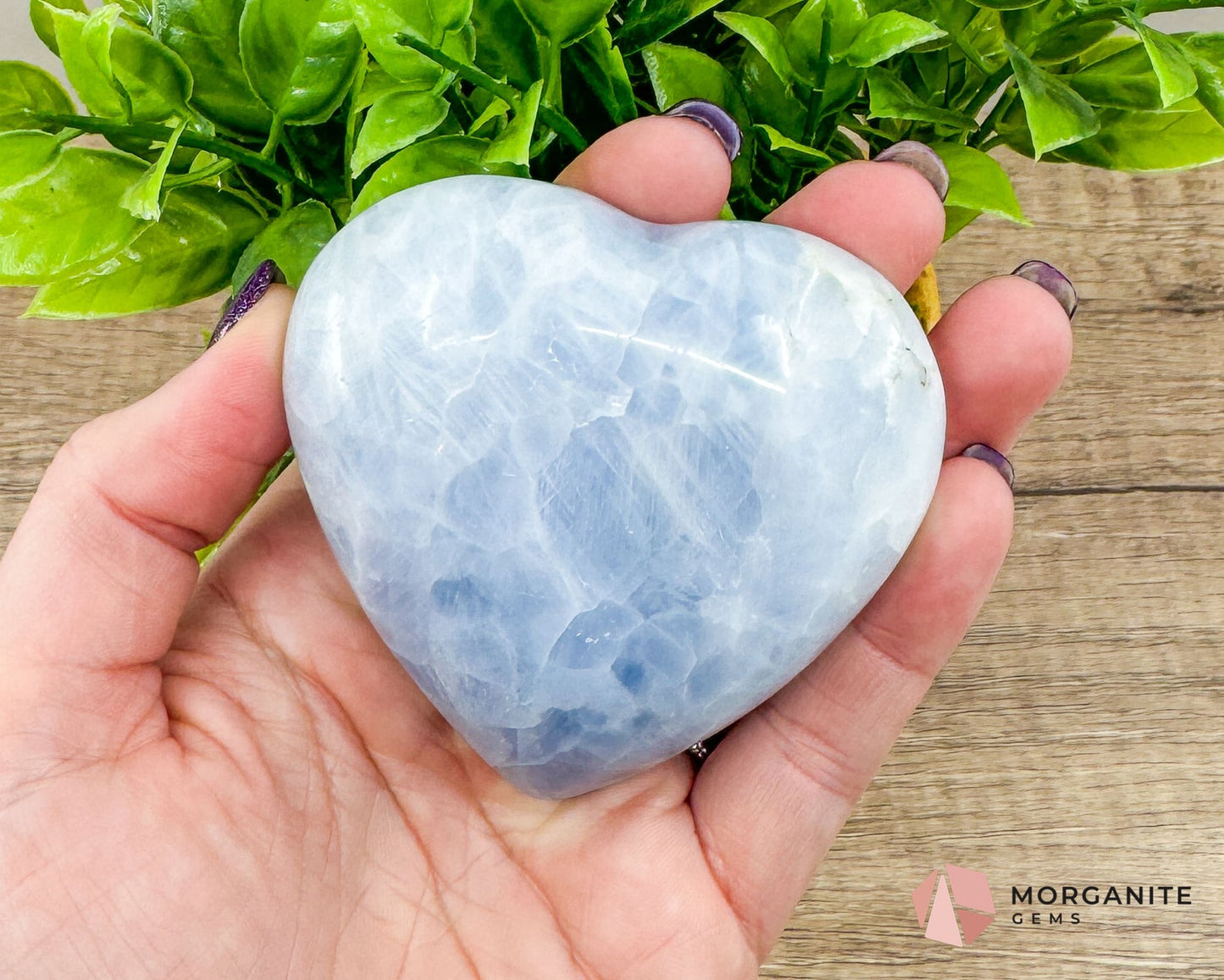 Blue Calcite Heart – Soothing Energy for Peace & Healing-Morganite Gems