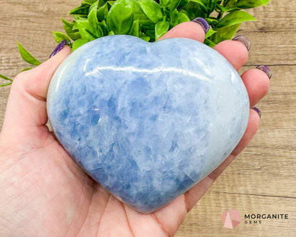 Blue Calcite Heart – Soothing Energy for Peace & Healing-Morganite Gems