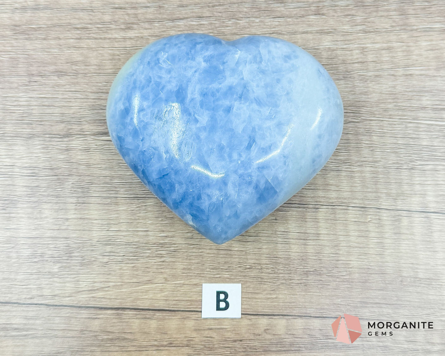 Blue Calcite Heart – Soothing Energy for Peace & Healing-Morganite Gems