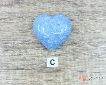 Blue Calcite Heart – Soothing Energy for Peace & Healing-Morganite Gems