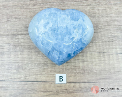 Blue Calcite Heart – Soothing Energy for Peace & Healing-Morganite Gems