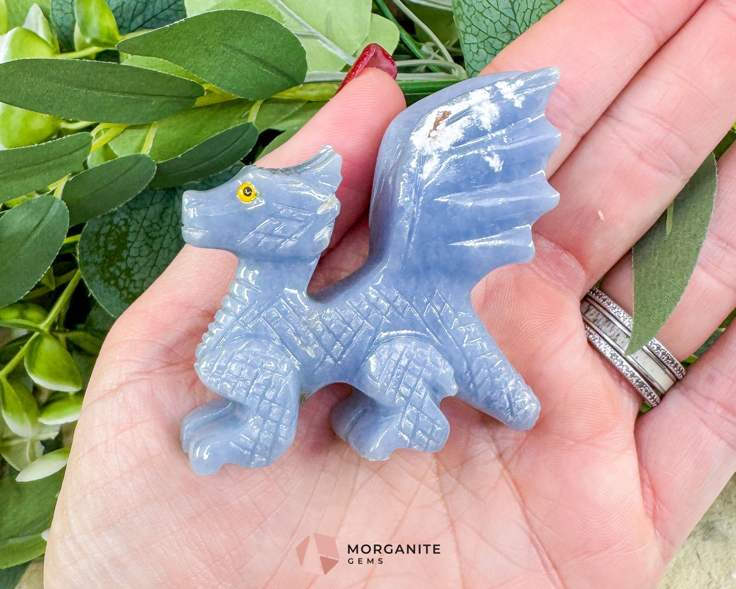 Blue Onyx Dragon Carving – 2″ Hand‑Carved in Peru | Mythical Gemstone Sculpture - Metaphysical Crystals