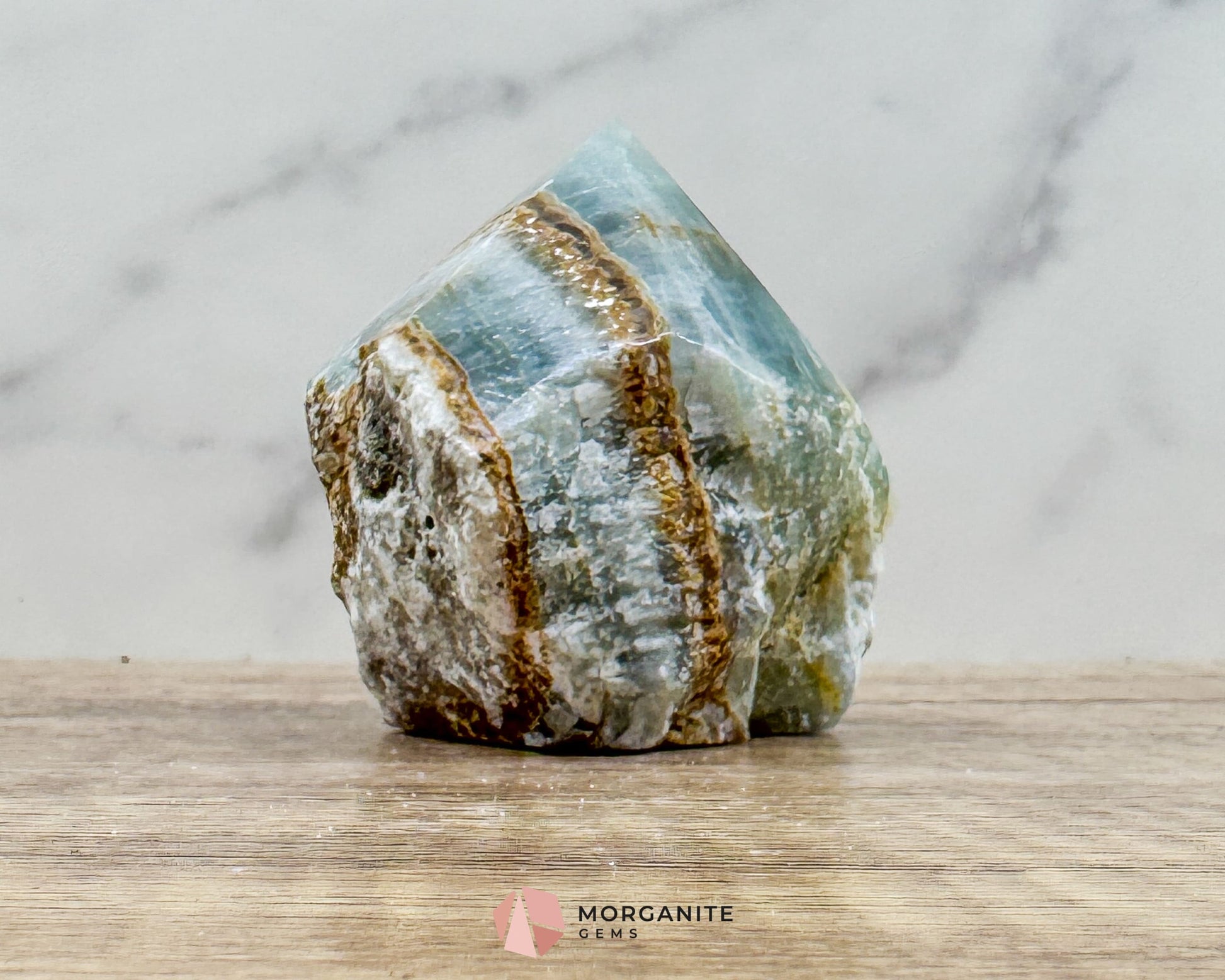 Blue Onyx Half Rough Cut Base Point – Grounding & Calming Energy Crystal - Metaphysical Crystals