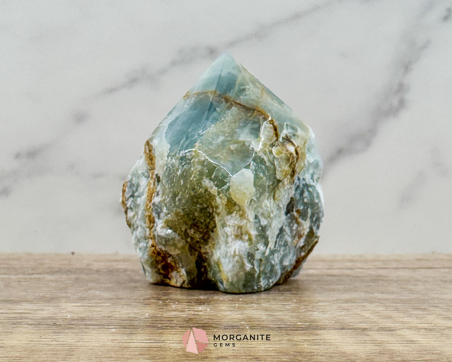 Blue Onyx Half Rough Cut Base Point – Grounding & Calming Energy Crystal - Metaphysical Crystals