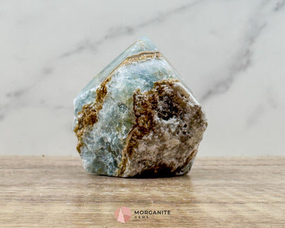 Blue Onyx Half Rough Cut Base Point – Grounding & Calming Energy Crystal - Metaphysical Crystals