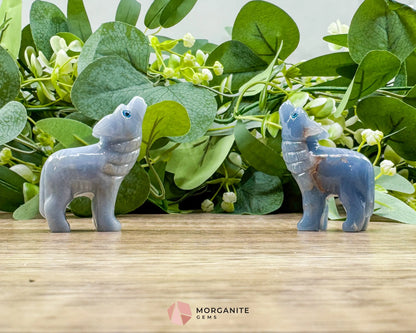 Blue Onyx Wolf (2”) – Hand-Carved Symbol of Strength Intuition & Freedom - Metaphysical Crystals