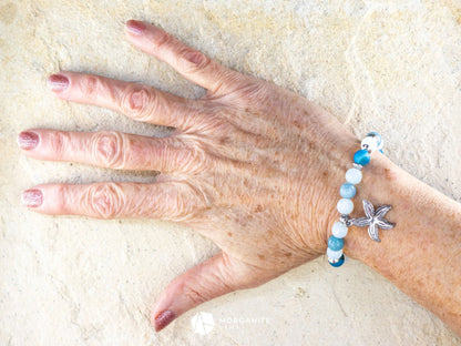 Blue Stripe Agate Bracelet-Morganite Gems