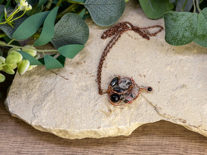 Boho Wire-Wrapped Abstract Stone Cluster Necklace by Chris J