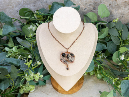 Boho Wire-Wrapped Abstract Stone Cluster Necklace by Chris J