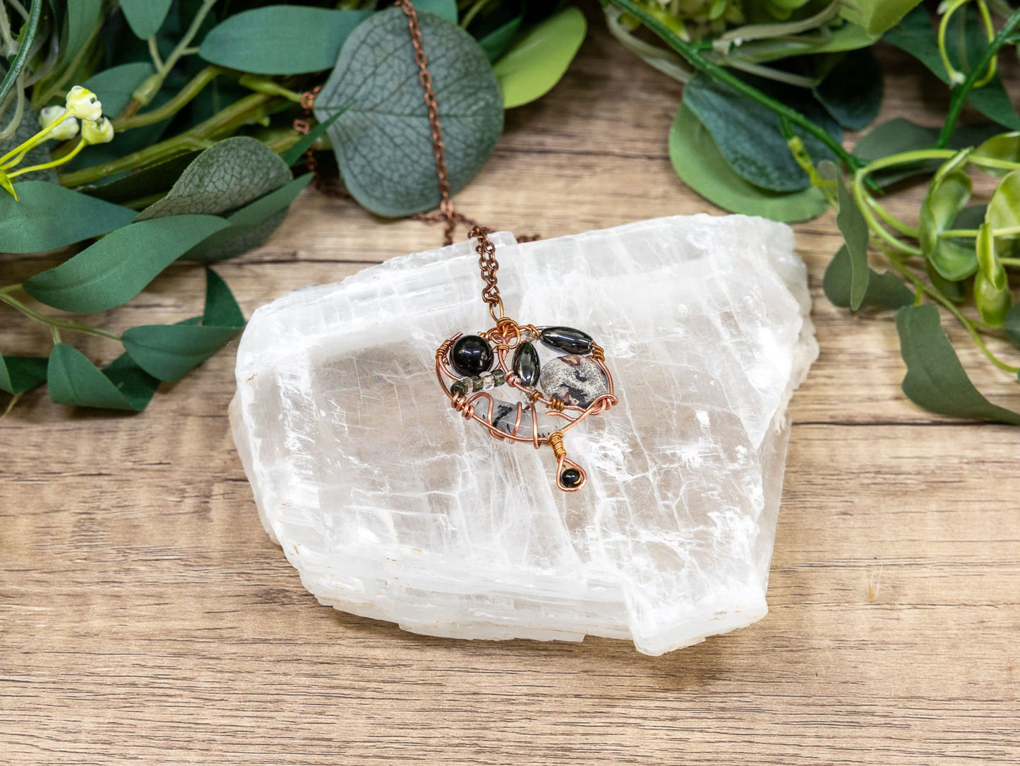 Boho Wire-Wrapped Abstract Stone Cluster Necklace by Chris J