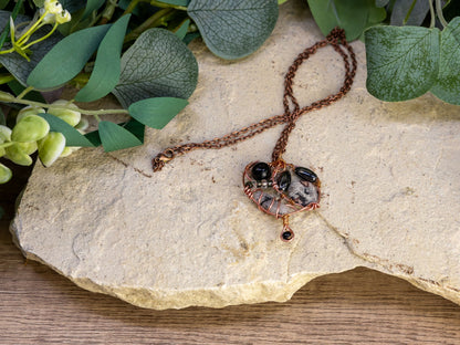 Boho Wire-Wrapped Abstract Stone Cluster Necklace by Chris J