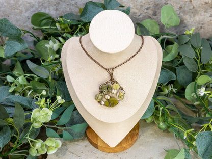 Boho Wire-Wrapped Green Crystal Garden Necklace by Chris J