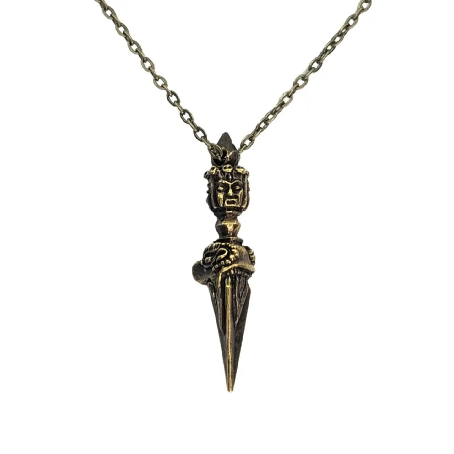 Brass Symbolic Necklace-Morganite Gems