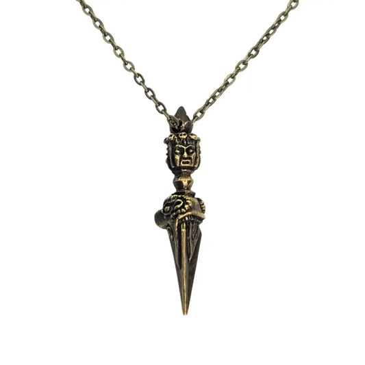 Brass Symbolic Necklace-Morganite Gems