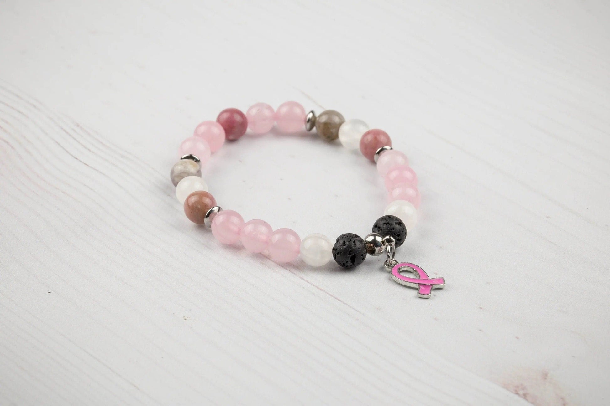 Breast Cancer Bracelet-Morganite Gems