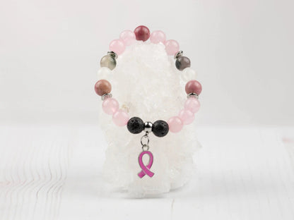 Breast Cancer Bracelet-Morganite Gems