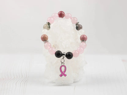 Breast Cancer Bracelet-Morganite Gems