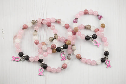 Breast Cancer Bracelet-Morganite Gems