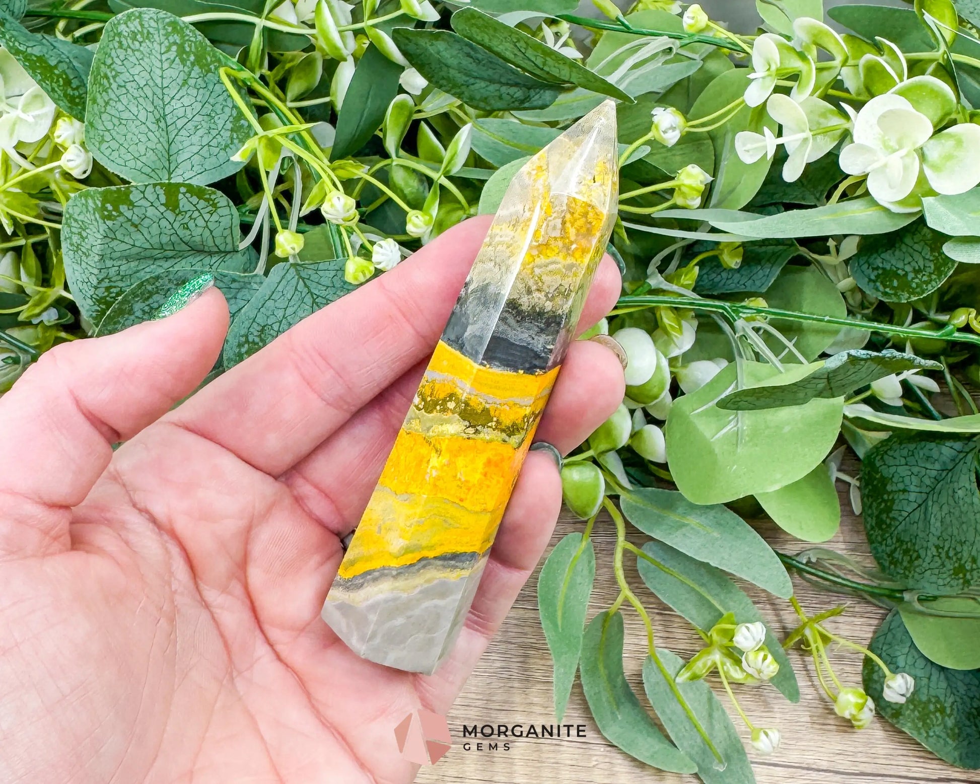 Bumble Bee Jasper Tower – 4’’ Polished Point for Confidence Energy & Creativity - Metaphysical Crystals