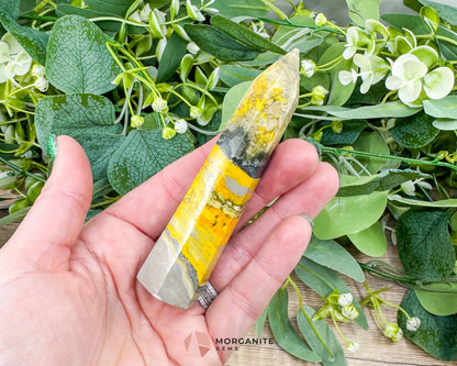 Bumble Bee Jasper Tower – 4’’ Polished Point for Confidence Energy & Creativity - Metaphysical Crystals