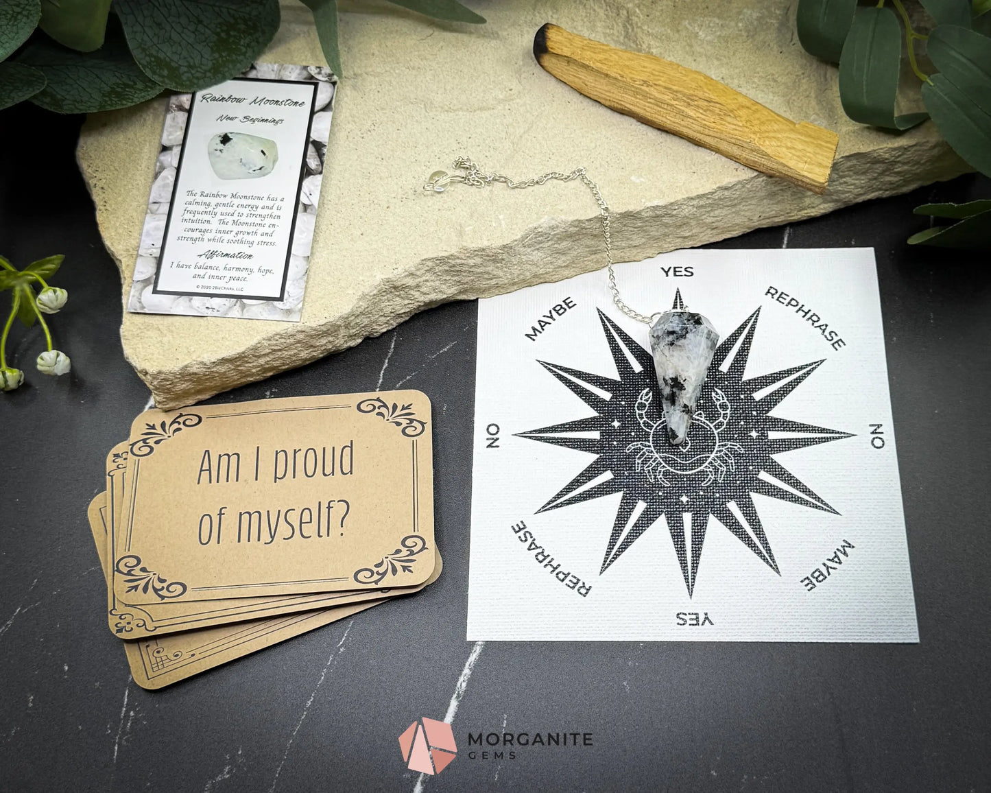 Cancer Pendulum Set – Crystal Divination Kit with Zodiac Mat Gift Box & Intuitive Tools for Emotional Healing