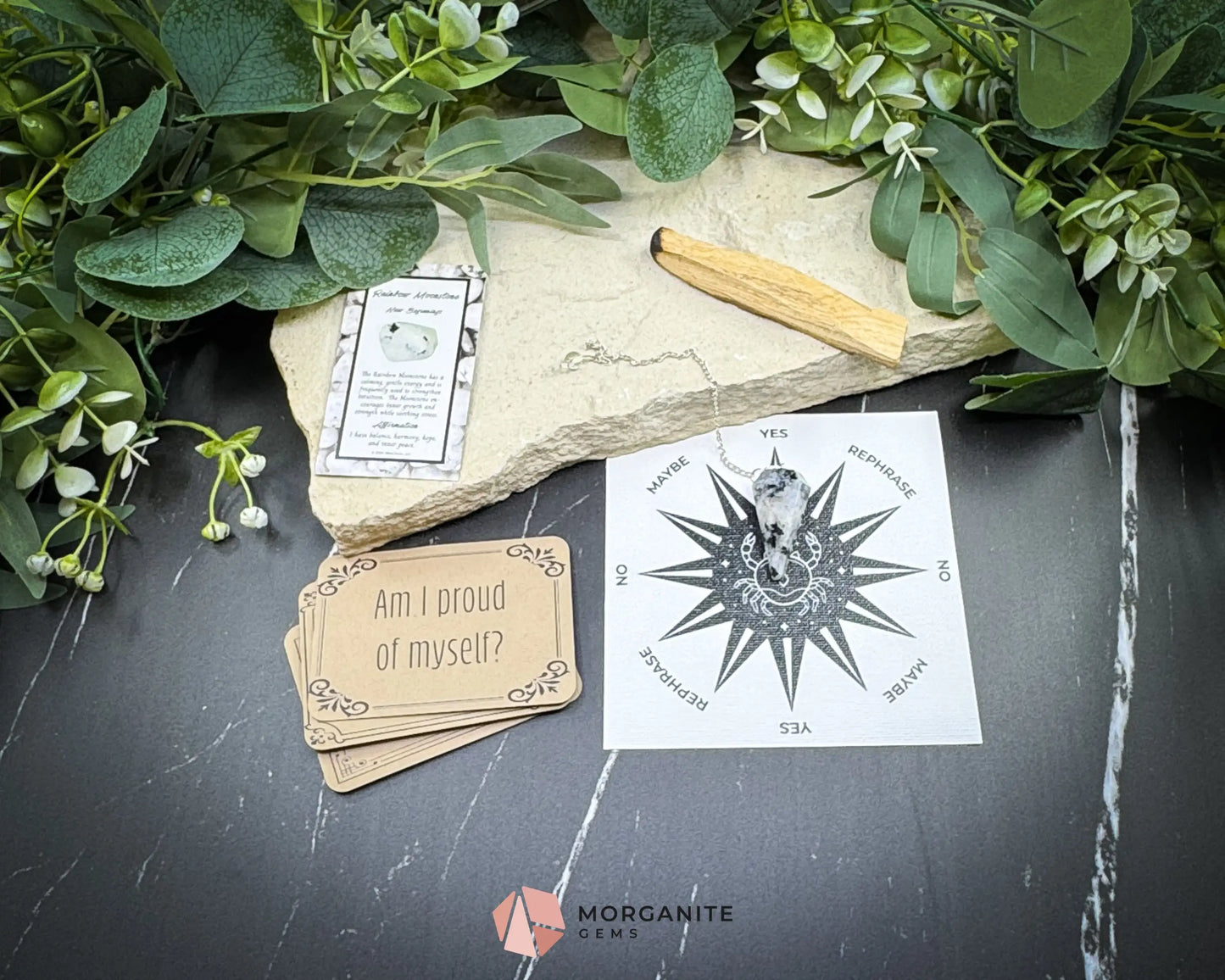 Cancer Pendulum Set – Crystal Divination Kit with Zodiac Mat Gift Box & Intuitive Tools for Emotional Healing