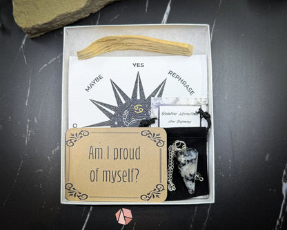 Cancer Pendulum Set – Crystal Divination Kit with Zodiac Mat Gift Box & Intuitive Tools for Emotional Healing