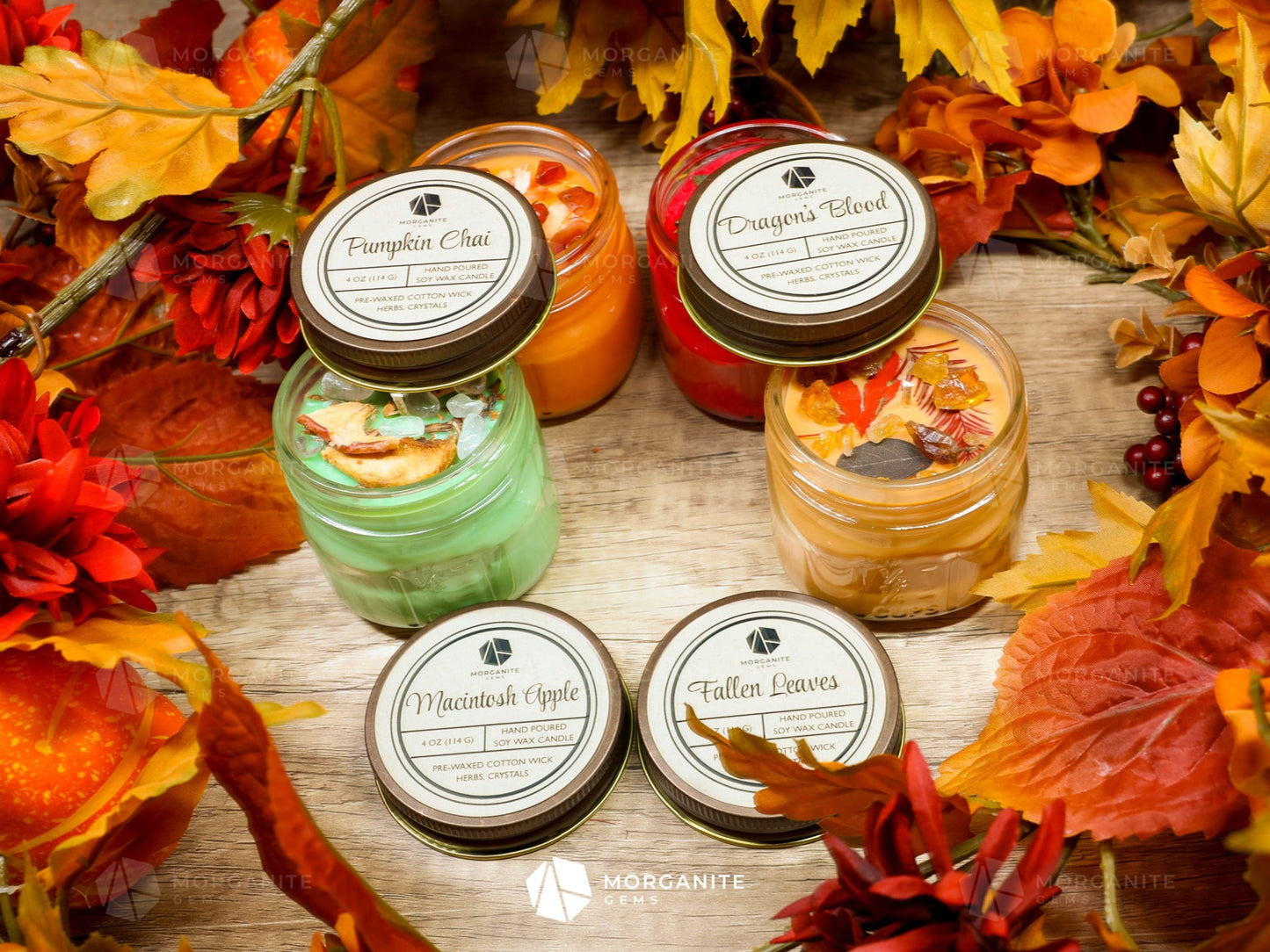 Candles for Autumn or Samhain-Morganite Gems