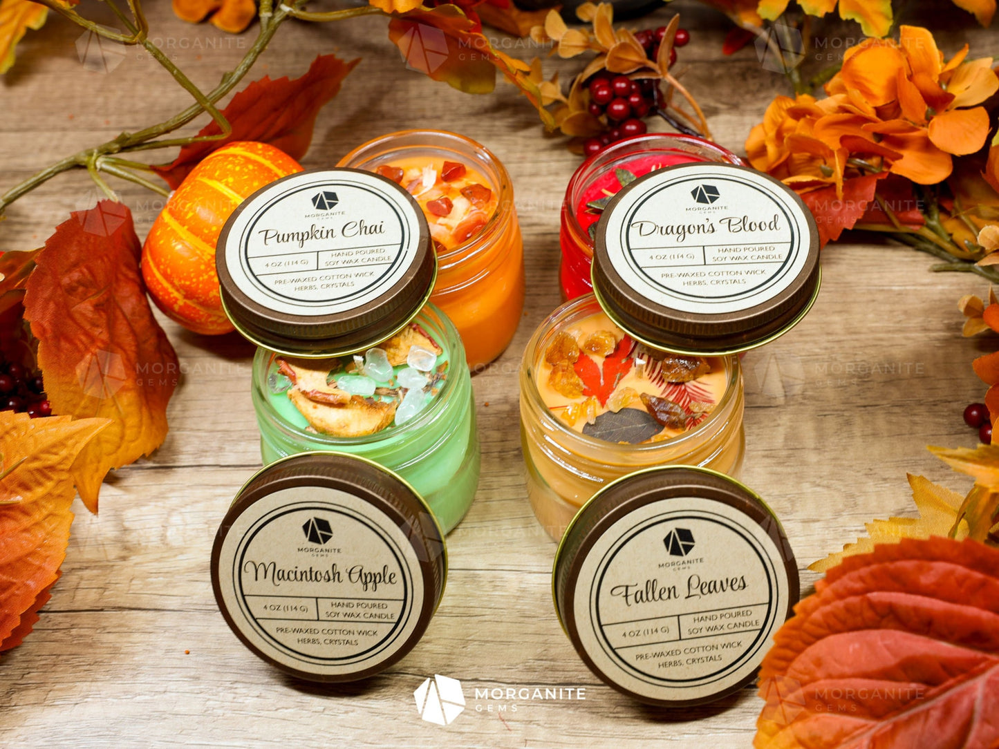 Candles for Autumn or Samhain-Morganite Gems