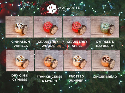 Candles for Christmas, Holidays, Yule-Morganite Gems