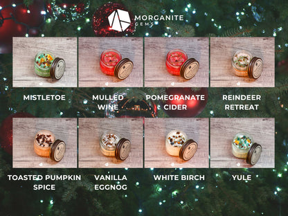 Candles for Christmas, Holidays, Yule-Morganite Gems