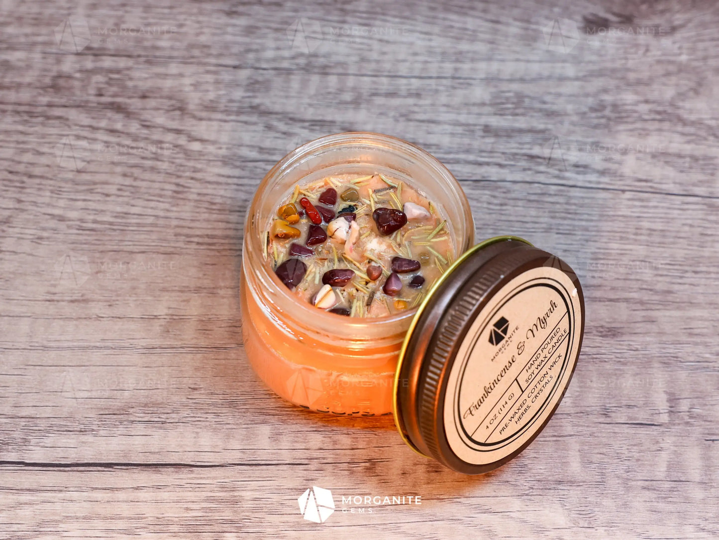 Candles for Christmas, Holidays, Yule-Morganite Gems