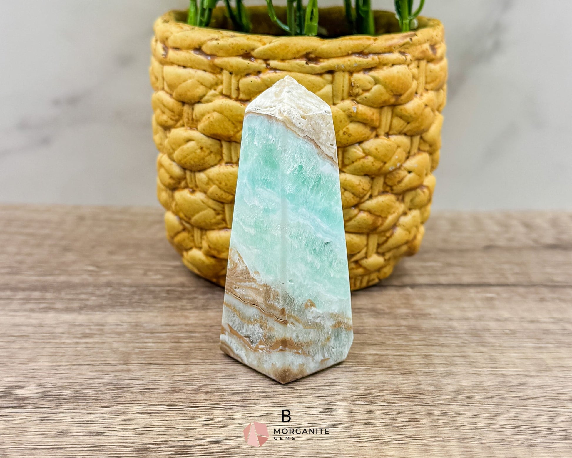 Caribbean Blue Calcite Obelisk Towers – Handcrafted Crystal Points-Morganite Gems