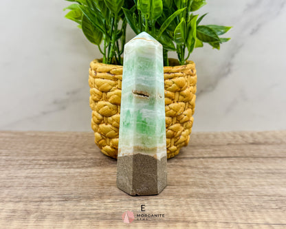 Caribbean Blue Calcite Obelisk Towers – Handcrafted Crystal Points-Morganite Gems