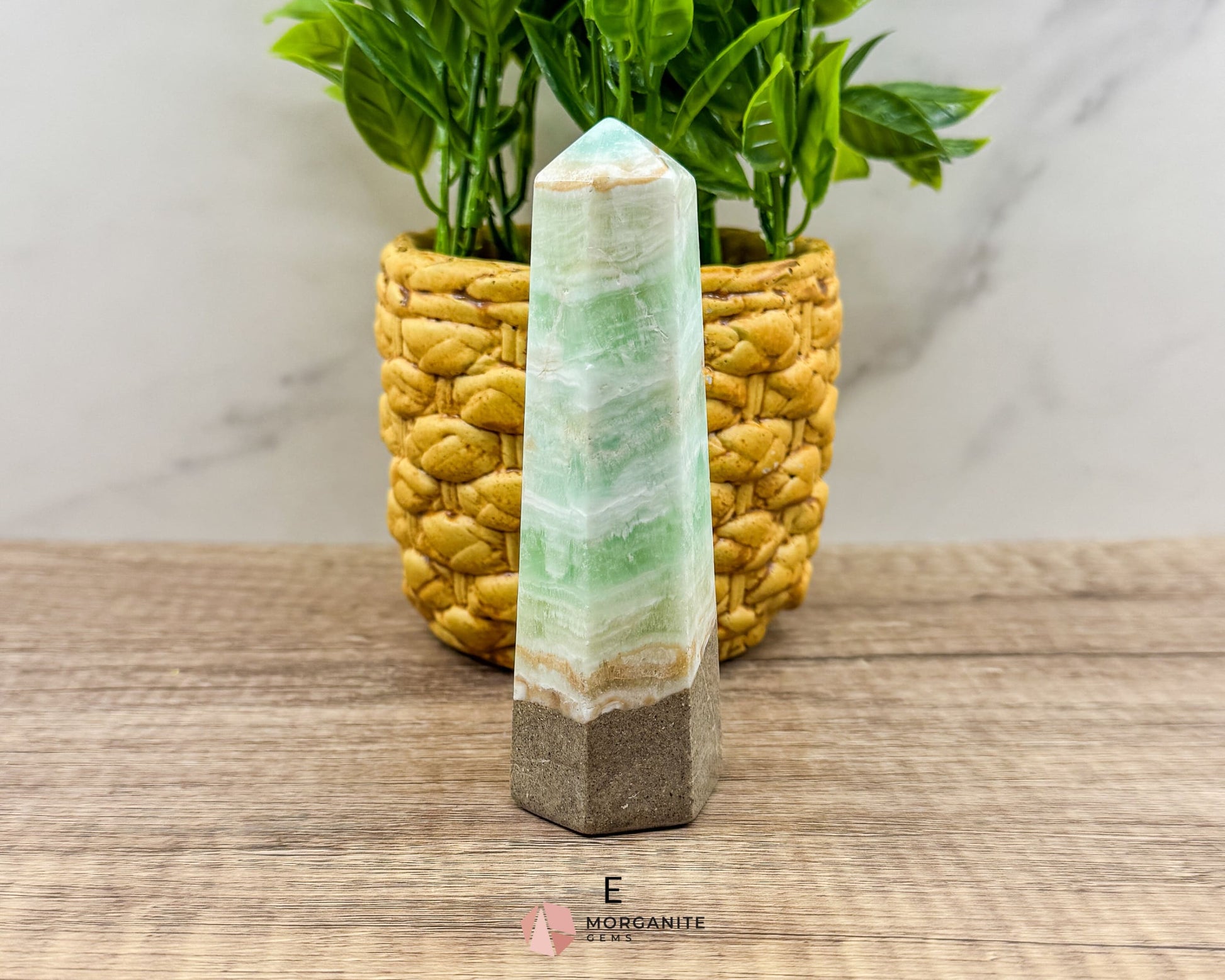 Caribbean Blue Calcite Obelisk Towers – Handcrafted Crystal Points-Morganite Gems