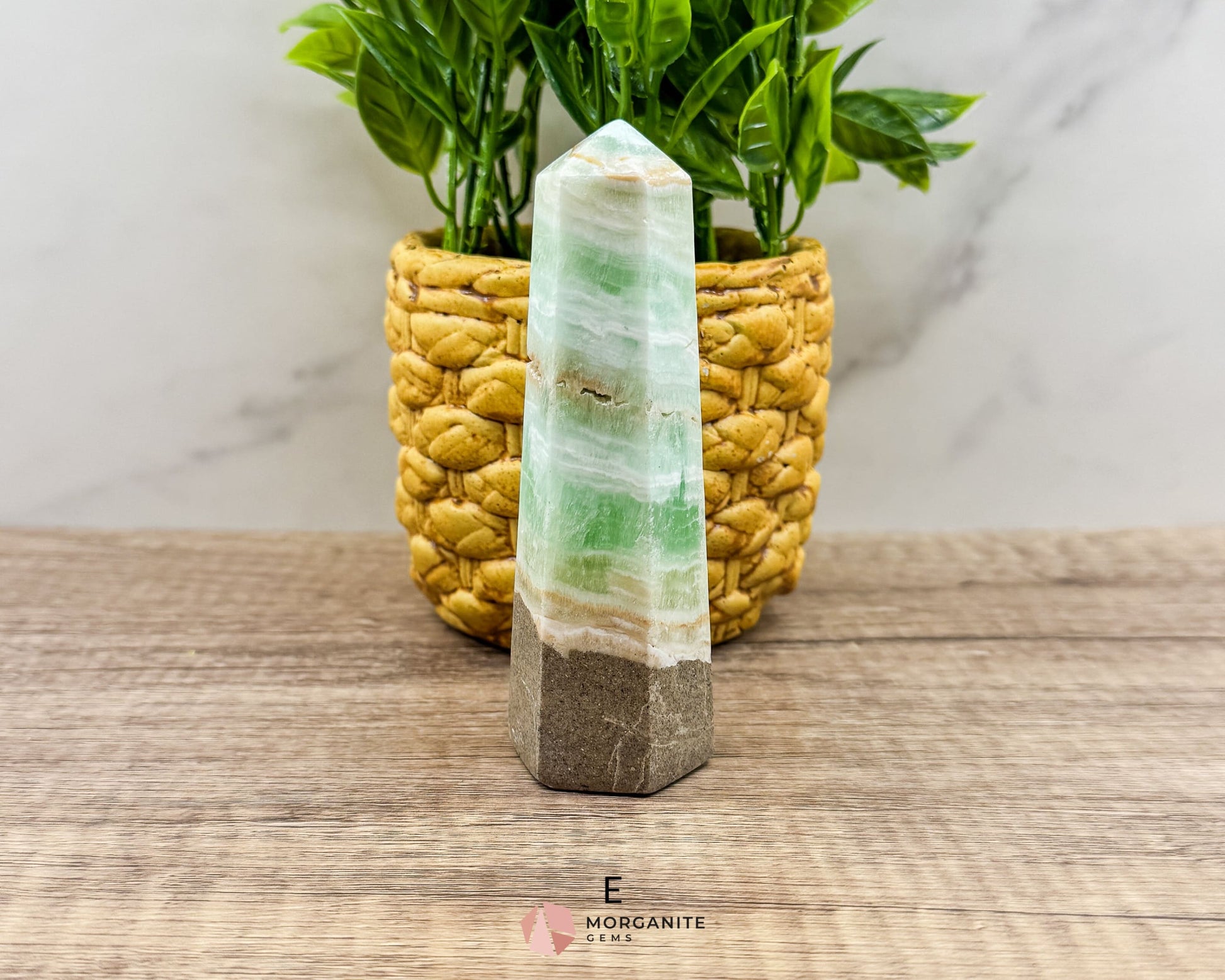 Caribbean Blue Calcite Obelisk Towers – Handcrafted Crystal Points-Morganite Gems