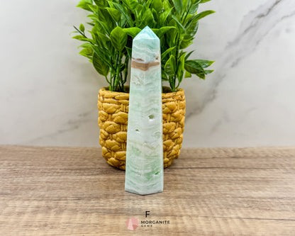 Caribbean Blue Calcite Obelisk Towers – Handcrafted Crystal Points-Morganite Gems